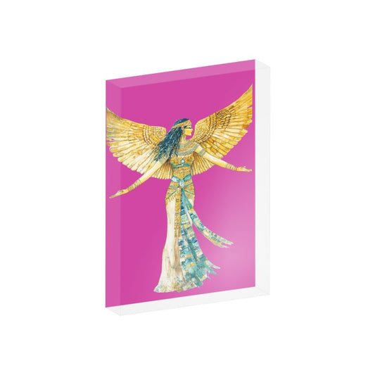 🇬🇧/🇩🇪 Isis – Heart Rose Flame · Acrylic Blessing Block · Lichtbild für deinen Raum