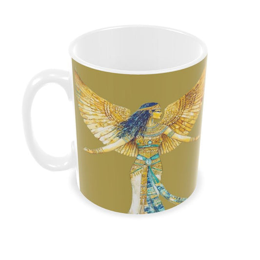🇬🇧/🇩🇪 Isis – Temple Gold Light · Ceramic Mug · Keramik-Tasse für deine Auszeit
