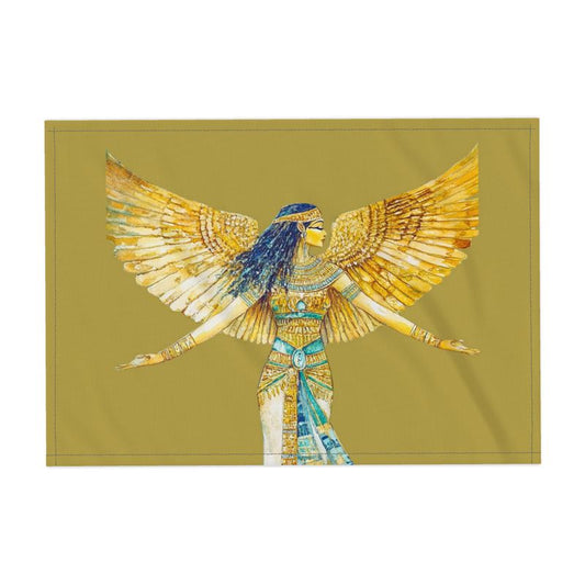 🇬🇧/🇩🇪 Isis – Temple Gold Light · Designer Fabric Placemat · Heilige Tischkunst