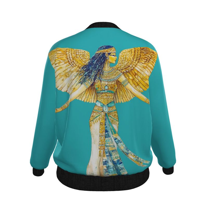 Isis Soul Aqua Ray 🇬🇧 Designer Bomber Jacket for Women 🇩🇪 Damen Designer Bomberjacke