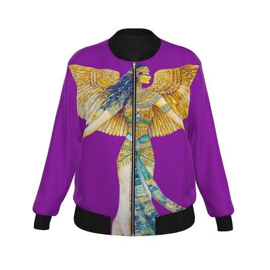 Isis Mystic Violet Flame 🇬🇧 Designer Bomber Jacket for Women 🇩🇪 Damen Designer Bomberjacke