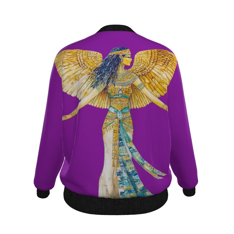 Isis Mystic Violet Flame 🇬🇧 Designer Bomber Jacket for Women 🇩🇪 Damen Designer Bomberjacke
