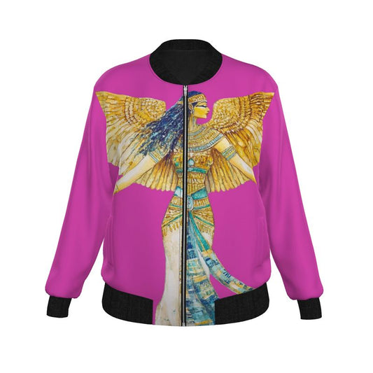 Isis Heart Rose Flame 🇬🇧 Designer Bomber Jacket for Women 🇩🇪 Damen Designer Bomberjacke