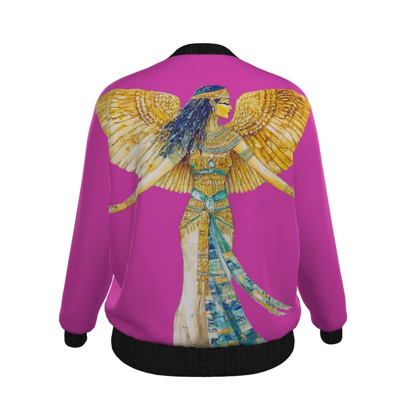 Isis Heart Rose Flame 🇬🇧 Designer Bomber Jacket for Women 🇩🇪 Damen Designer Bomberjacke