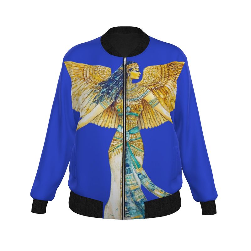Isis Royal Blue Radiance 🇬🇧 Designer Bomber Jacket for Women 🇩🇪 Damen Designer Bomberjacke