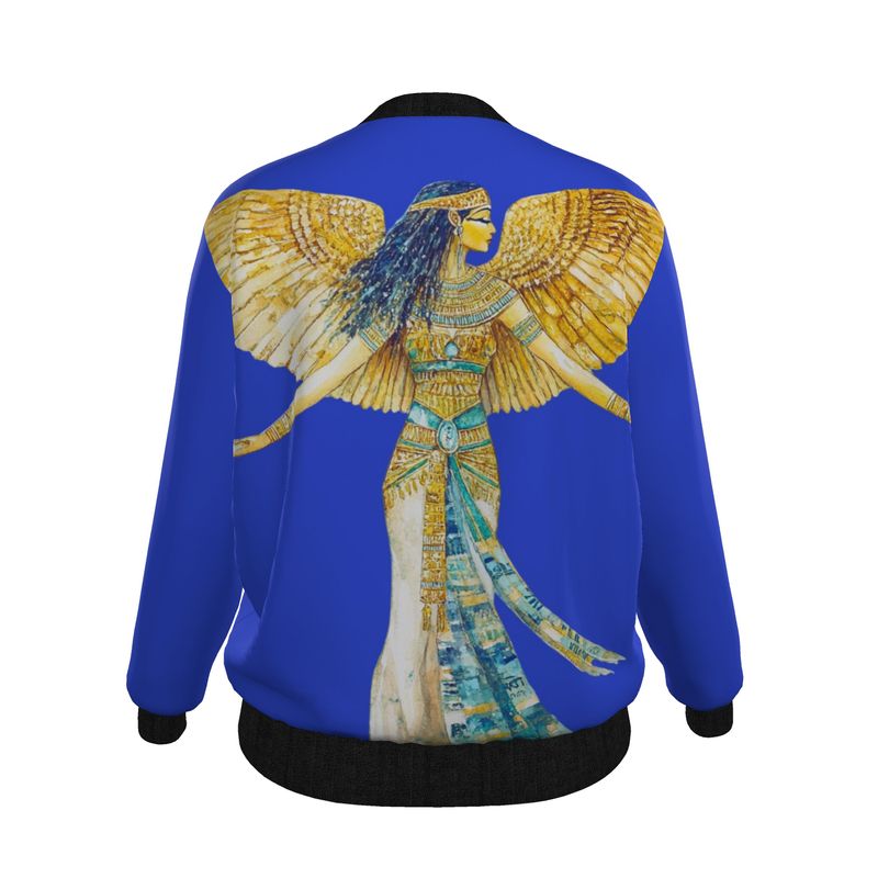 Isis Royal Blue Radiance 🇬🇧 Designer Bomber Jacket for Women 🇩🇪 Damen Designer Bomberjacke