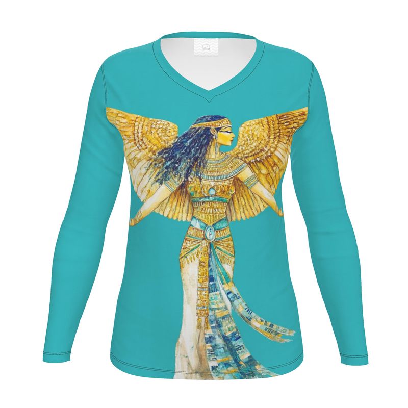 Isis Soul Aqua Ray 🇬🇧 Designer Women’s Long Sleeve Shirt  🇩🇪 Designer Damen-Langarmshirt