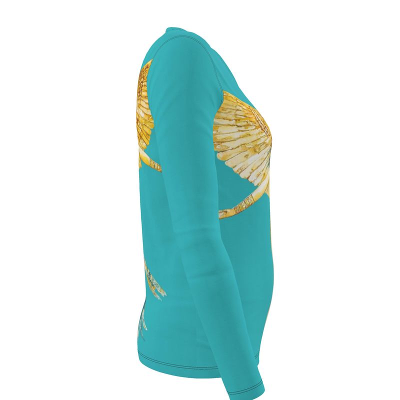 Isis Soul Aqua Ray 🇬🇧 Designer Women’s Long Sleeve Shirt  🇩🇪 Designer Damen-Langarmshirt