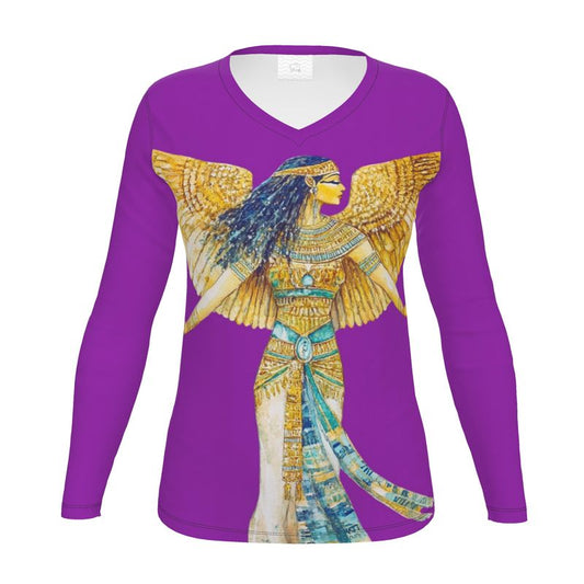 Isis Mystic Violet Flame  🇬🇧 Designer Women’s Long Sleeve Shirt  🇩🇪 Designer Damen-Langarmshirt
