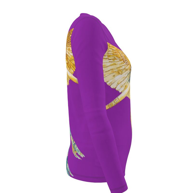 Isis Mystic Violet Flame  🇬🇧 Designer Women’s Long Sleeve Shirt  🇩🇪 Designer Damen-Langarmshirt