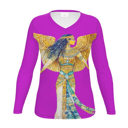 Isis Fuchsia Flame 🇬🇧 Designer Women’s Long Sleeve Shirt  🇩🇪 Designer Damen-Langarmshirt
