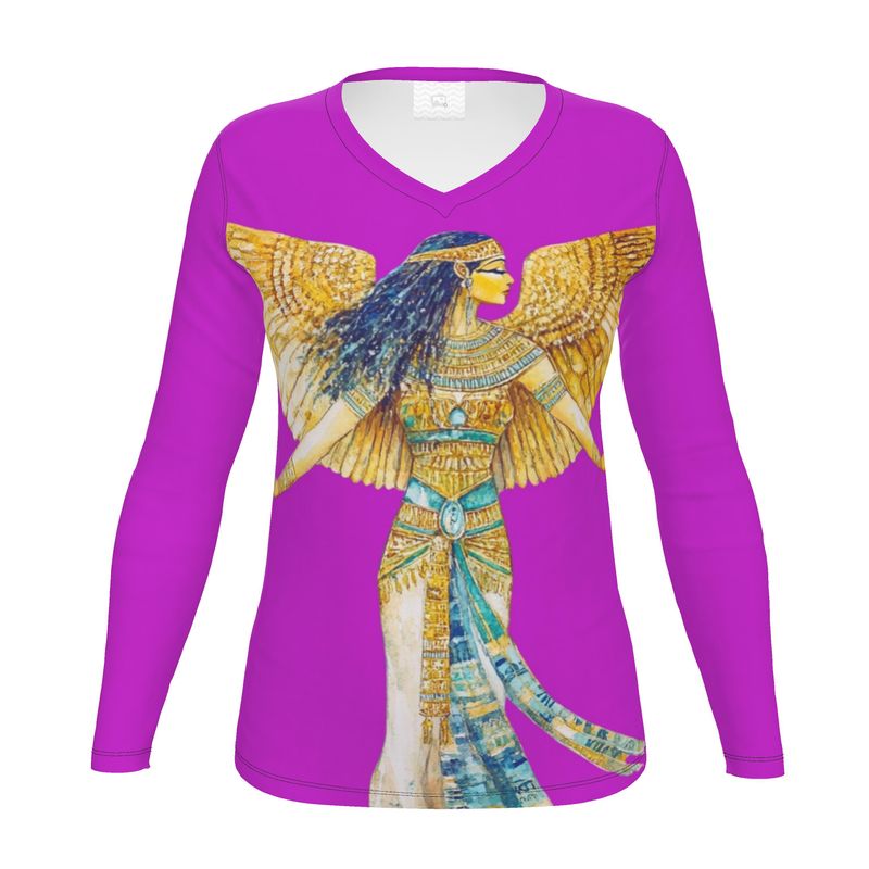 Isis Fuchsia Flame 🇬🇧 Designer Women’s Long Sleeve Shirt  🇩🇪 Designer Damen-Langarmshirt
