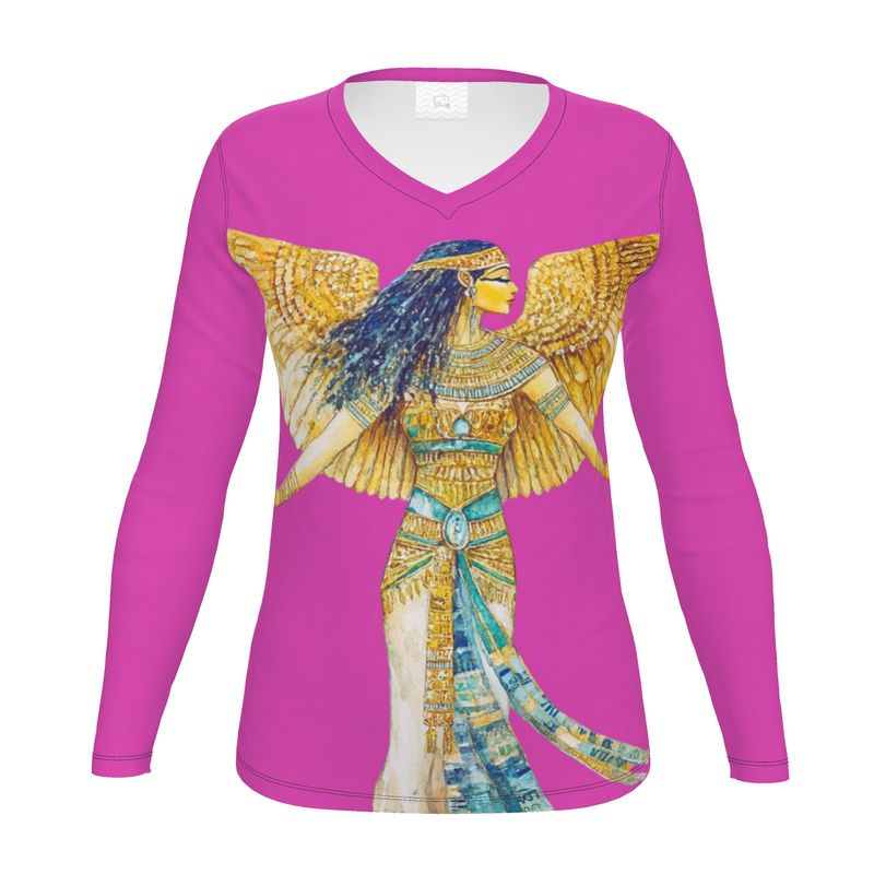 Isis Heart Rose Flame 🇬🇧 Designer Women’s Long Sleeve Shirt  🇩🇪 Designer Damen-Langarmshirt