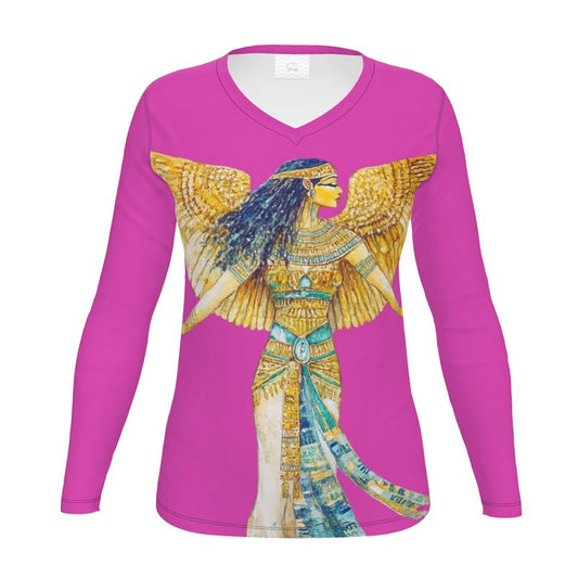 Isis Heart Rose Flame 🇬🇧 Designer Women’s Long Sleeve Shirt  🇩🇪 Designer Damen-Langarmshirt