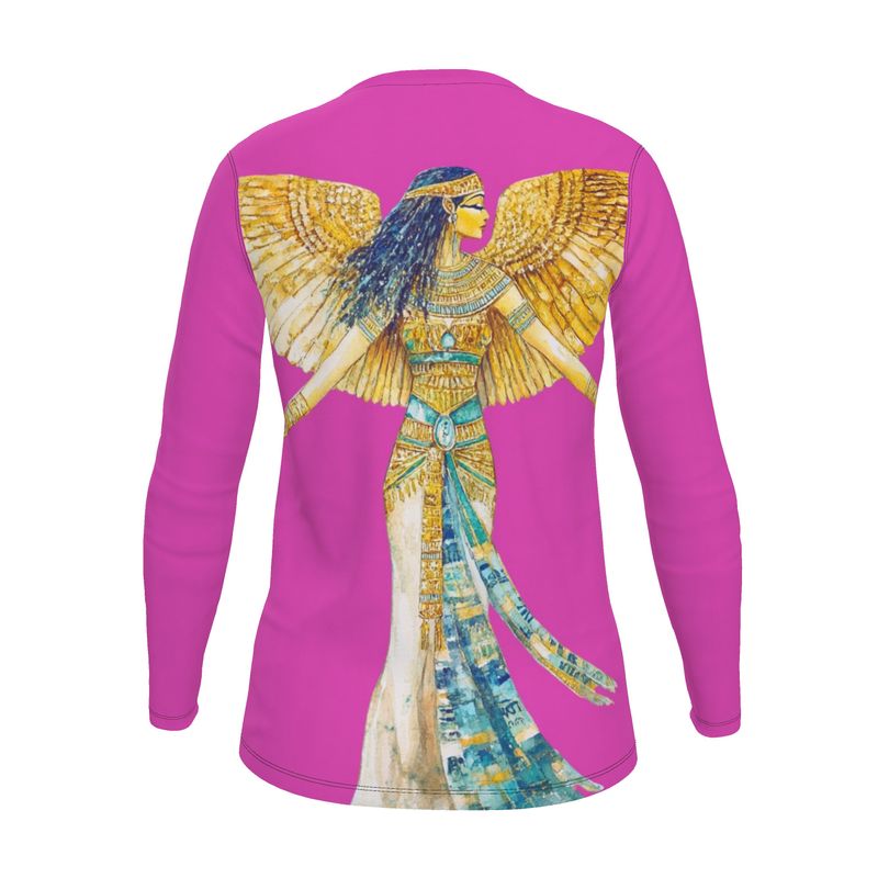 Isis Heart Rose Flame 🇬🇧 Designer Women’s Long Sleeve Shirt  🇩🇪 Designer Damen-Langarmshirt