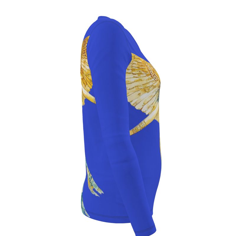 Isis Royal Blue Radiance 🇬🇧 Designer Women’s Long Sleeve Shirt  🇩🇪 Designer Damen-Langarmshirt