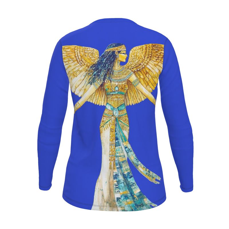 Isis Royal Blue Radiance 🇬🇧 Designer Women’s Long Sleeve Shirt  🇩🇪 Designer Damen-Langarmshirt