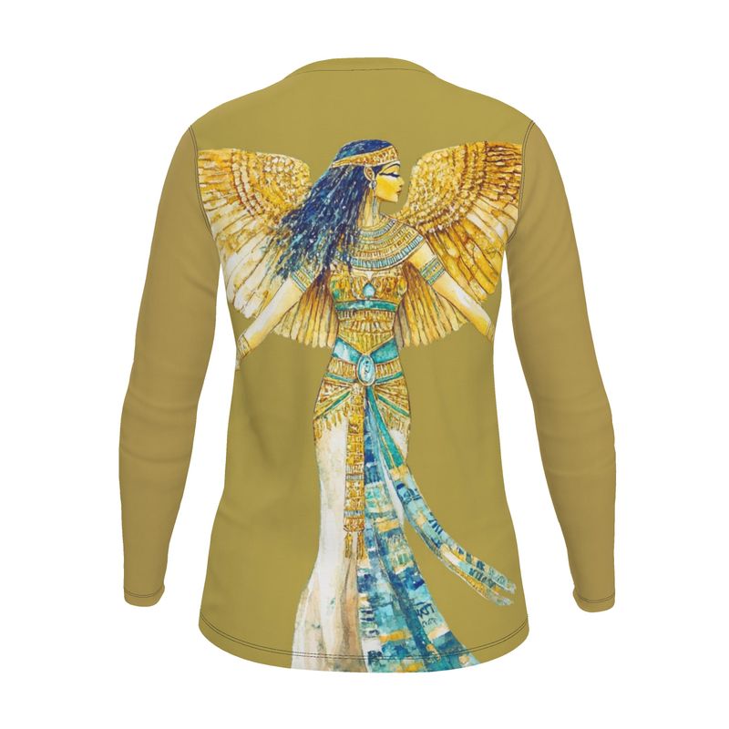 Isis Temple Gold Light 🇬🇧 Designer Women’s Long Sleeve Shirt  🇩🇪 Designer Damen-Langarmshirt