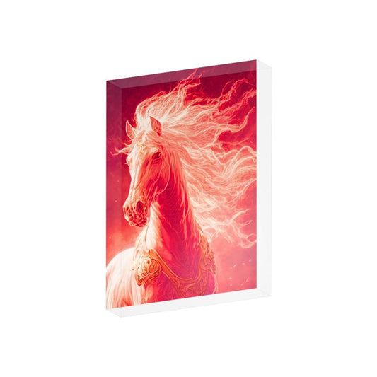🇬🇧 Fire Horse 2026 Acrylic Art Block 🇩🇪 Feuerpferd 2026 – Magischer Acrylblock